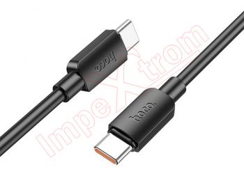 Cable de datos de alta calidad negro Hoco X96 de carga rápida 100W 5A con conectores USB Tipo C a USB Tipo C de 1m longitud, en blister